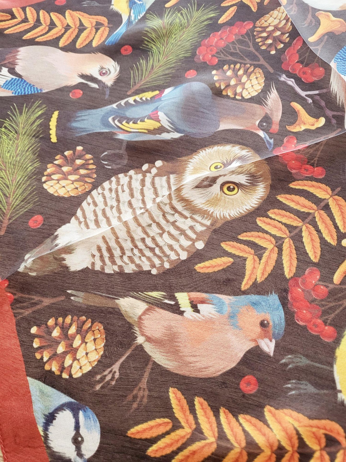 Foulard "Oiseaux multicolores" - soie