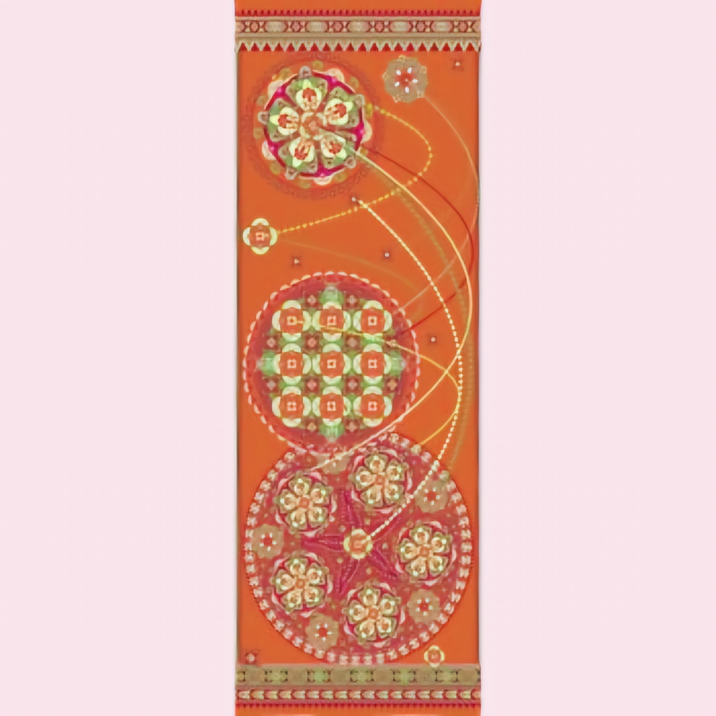 Etole "Altai" motif mandalas orange - laine twill