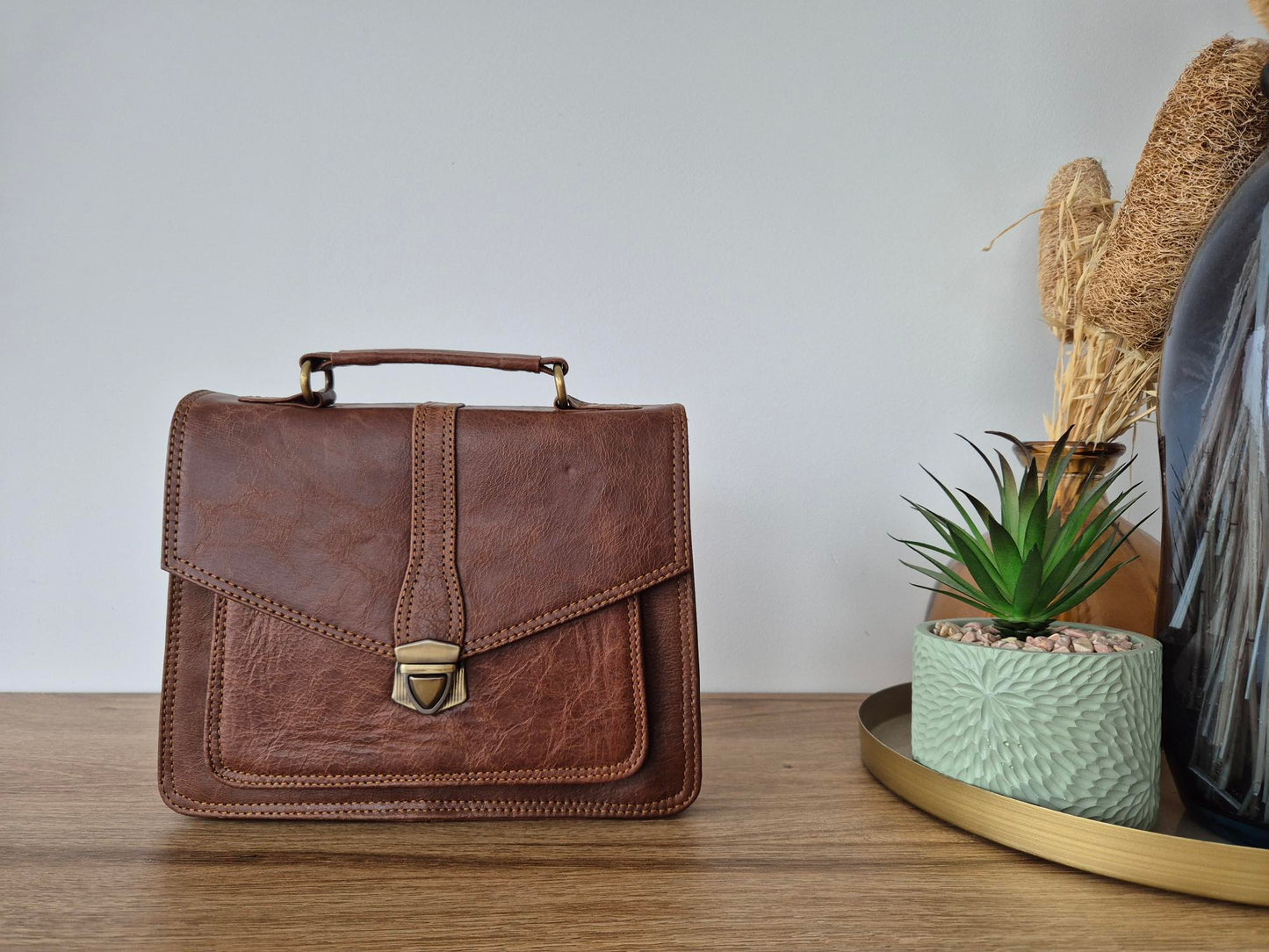 Sac à main bandoulière "Rita" - cuir recyclé