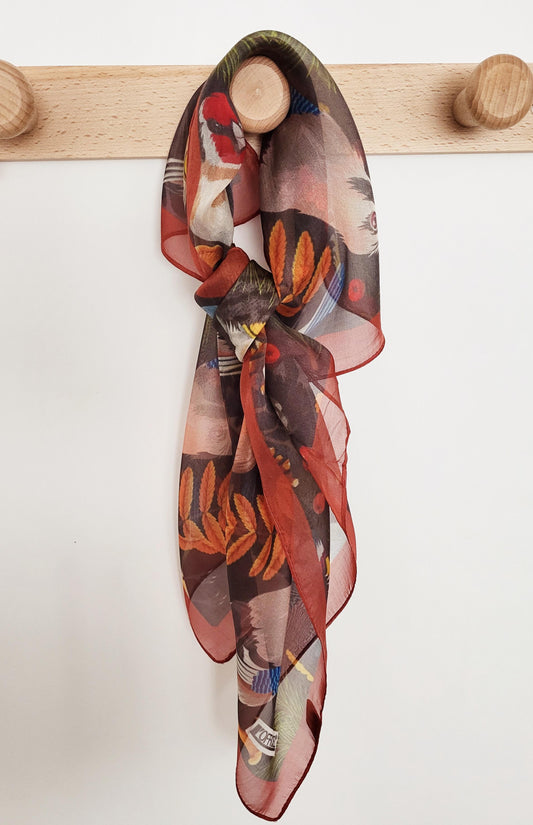 Foulard "Oiseaux multicolores" - soie